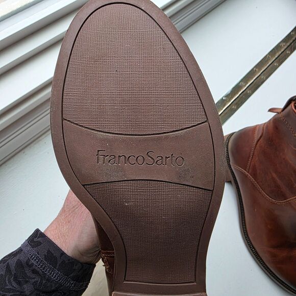 Franco Sarto Brindle Ankle Boots Women’s 8M Cognac Leather 1” Heel - Picture 5 of 11